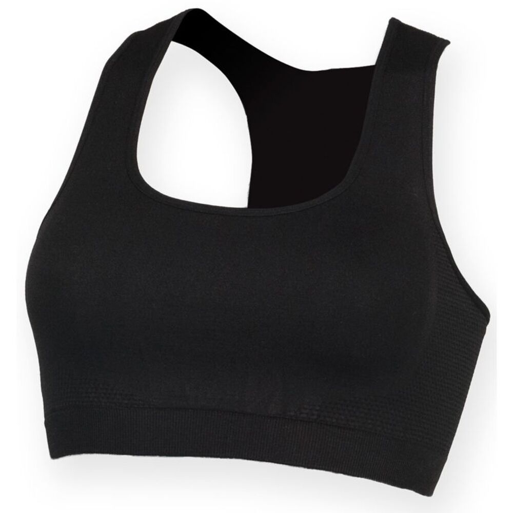 Skinni Fit Womens/Ladies Workout Cropped Top / Black